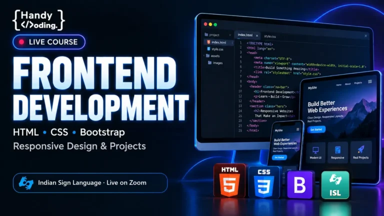 Frontend Development: From Zero to Advanced — Zoom Live in ISL — Batch 1